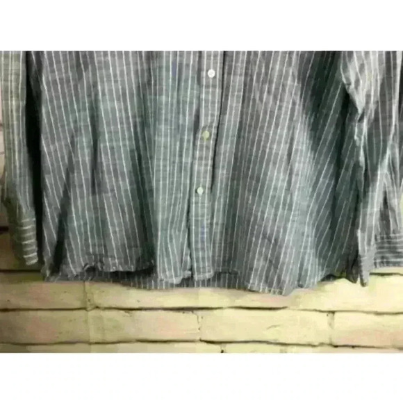 Timberland Men's Blue/White Striped Button Down Long Sleeve Shirt Size XL - Picture 4 of 10